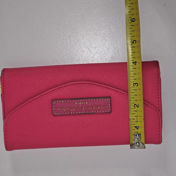 Adrienne Vittadini Hot Pink Trifold Wallet Designer Clutch Purse Accessory - Picture 9 of 11